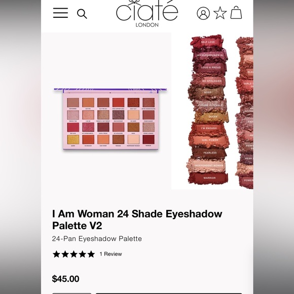 CIATE LONDON I Am Woman 24 Shade Eyeshadow Palette V2 - Picture 4 of 4